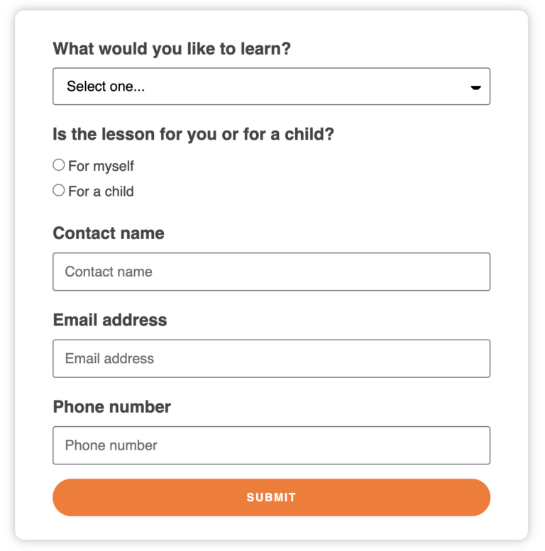 Get Started at Lesson With You - signup form
